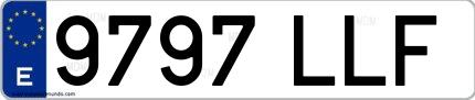 Ejemplo de matrícula española 9797 LLF