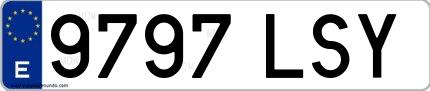 Ejemplo de matrícula española 9797 LSY