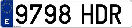 Ejemplo de matrícula española 9798 HDR