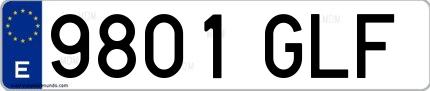 Ejemplo de matrícula española 9801 GLF