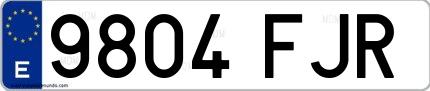 Ejemplo de matrícula española 9804 FJR