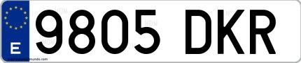 Ejemplo de matrícula española 9805 DKR