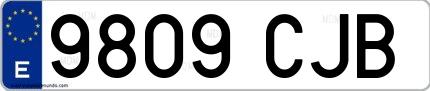 Ejemplo de matrícula española 9809 CJB