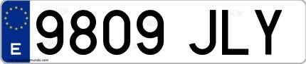 Ejemplo de matrícula española 9809 JLY