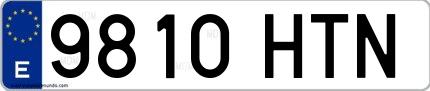 Ejemplo de matrícula española 9810 HTN