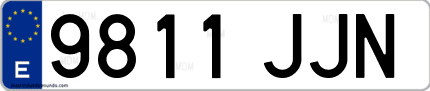 Ejemplo de matrícula de coche ordinaria 9811 JJN
