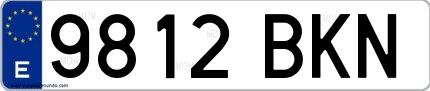 Ejemplo de matrícula española 9812 BKN