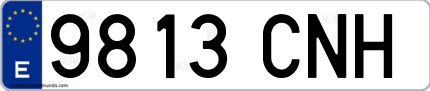 Ejemplo de matrícula de coche ordinaria 9813 CNH
