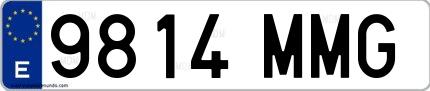 Ejemplo de matrícula española 9814 MMG