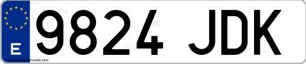 Ejemplo de matrícula española 9824 JDK