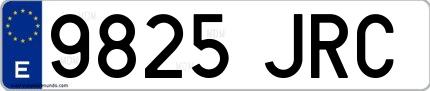 Ejemplo de matrícula española 9825 JRC
