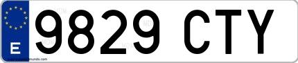 Ejemplo de matrícula española 9829 CTY