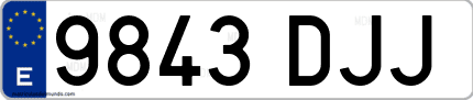 Ejemplo de matrícula de coche ordinaria 9843 DJJ