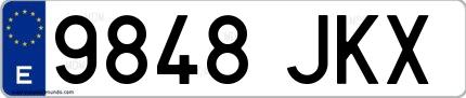 Ejemplo de matrícula española 9848 JKX