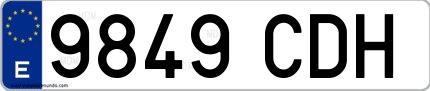Ejemplo de matrícula española 9849 CDH