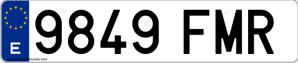 Ejemplo de matrícula de coche ordinaria 9849 FMR