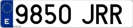 Ejemplo de matrícula española 9850 JRR