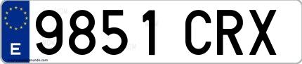 Ejemplo de matrícula española 9851 CRX