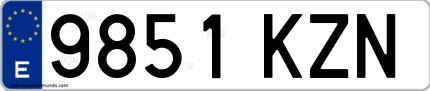 Ejemplo de matrícula española 9851 KZN