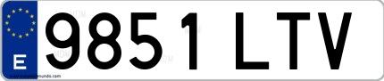 Ejemplo de matrícula española 9851 LTV