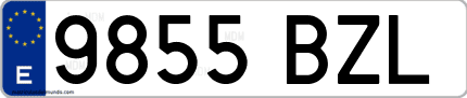 Ejemplo de matrícula de coche ordinaria 9855 BZL