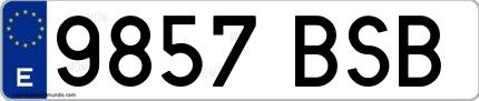 Ejemplo de matrícula española 9857 BSB