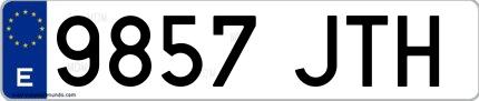 Ejemplo de matrícula española 9857 JTH