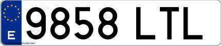 Ejemplo de matrícula española 9858 LTL