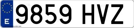 Ejemplo de matrícula española 9859 HVZ