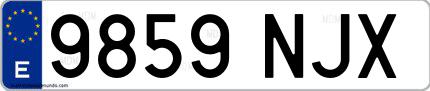 Ejemplo de matrícula española 9859 NJX
