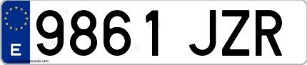 Ejemplo de matrícula española 9861 JZR