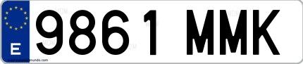 Ejemplo de matrícula española 9861 MMK