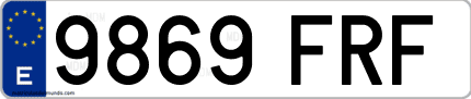 Ejemplo de matrícula de coche ordinaria 9869 FRF