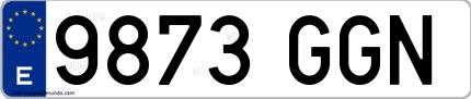 Ejemplo de matrícula española 9873 GGN
