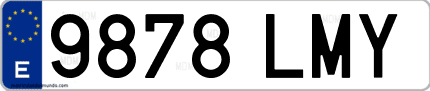 Ejemplo de matrícula de coche ordinaria 9878 LMY