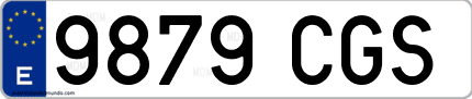 Ejemplo de matrícula de coche ordinaria 9879 CGS