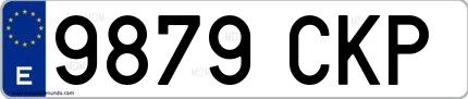 Ejemplo de matrícula española 9879 CKP