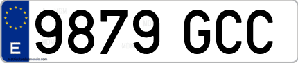 Ejemplo de matrícula de coche ordinaria 9879 GCC