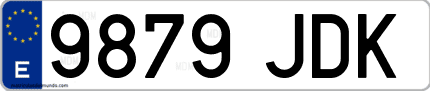 Ejemplo de matrícula de coche ordinaria 9879 JDK
