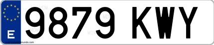 Ejemplo de matrícula española 9879 KWY