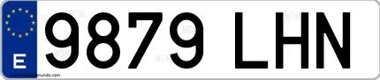 Ejemplo de matrícula española 9879 LHN