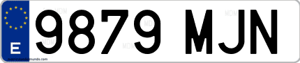 Ejemplo de matrícula de coche ordinaria 9879 MJN