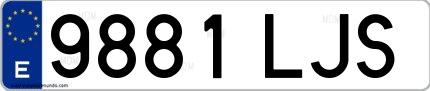 Ejemplo de matrícula española 9881 LJS