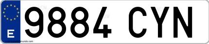 Ejemplo de matrícula española 9884 CYN