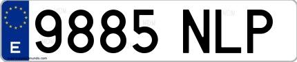 Ejemplo de matrícula española 9885 NLP