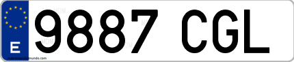 Ejemplo de matrícula de coche ordinaria 9887 CGL
