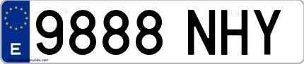 Ejemplo de matrícula española 9888 NHY