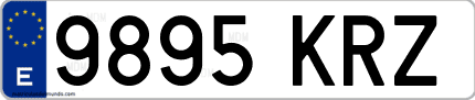 Ejemplo de matrícula de coche ordinaria 9895 KRZ