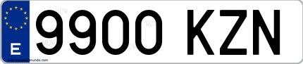 Ejemplo de matrícula española 9900 KZN
