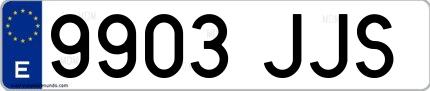 Ejemplo de matrícula española 9903 JJS